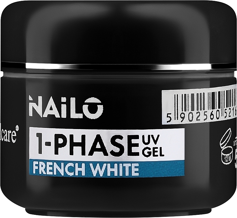 Nail Gel Polish - Silcare Nailo 1-Phase Gel UV French White — photo N1