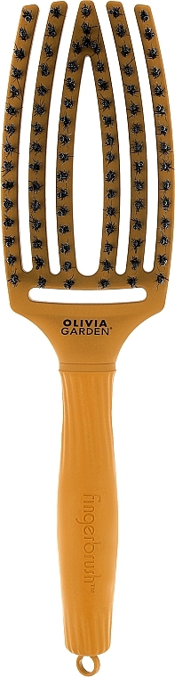 Hair Brush - Olivia Garden Finger Brush Combo Yellow Sunshine — photo N1