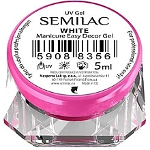 Fragrances, Perfumes, Cosmetics Nail Art Gel - Semilac Manicure Easy Decor Gel White