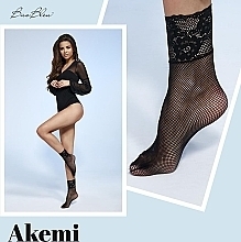 Mesh Socks with Soft Lace on Silicone 'Akemi', 20 Den, black - Bas Bleu — photo N4