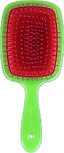 Hair Brush, 23x9.5 cm, green - Janeke Rectangular Air-Cushioned Brush Magnum With Pins — photo N1