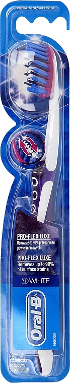 Soft Toothbrush, purple - Oral-B Proflex 3D White Luxe 38 Soft — photo N1