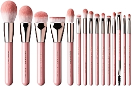 Fragrances, Perfumes, Cosmetics Makeup Brush Set, pink, 15 pcs - Eigshow Jade Misty Rose Series