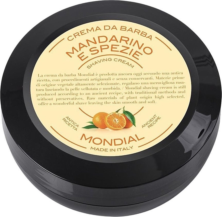 Shaving Cream 'Mandarino e Spezie' - Mondial Shaving Cream Wooden Bowl (mini size) — photo N1