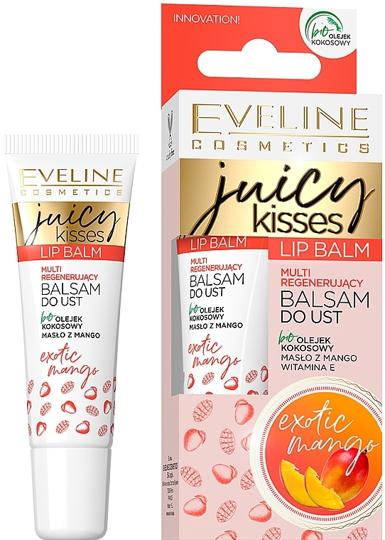 Lip Balm "Exotic Mango" - Eveline Cosmetics Juicy Kisses Exotic Mango Lip Balm — photo N1