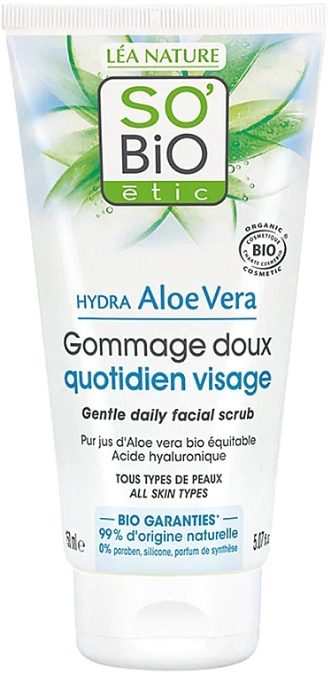 Gentle Aloe Vera Face Scrub - So'Bio Etic Hydra Aloe Vera Gentle Facial Scrub — photo N1