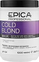 Fragrances, Perfumes, Cosmetics Purple Hair Mask - Epica Professional Cold Blond Mask With Violet Pigment