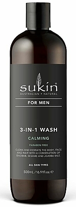 Men Body & Hair Wash 3-in-1 'Calming' - Sukin For Men 3-in-1 Wash — photo N3