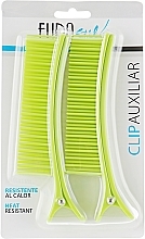 Fragrances, Perfumes, Cosmetics Hair Clip with Comb, 04369, green 2pcs - Eurostil