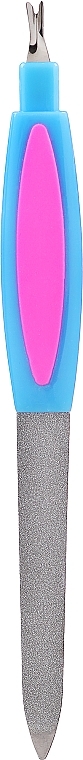 Metal Nail File & Cuticle Trimmer, 77784, blue-pink - Top Choice — photo N1