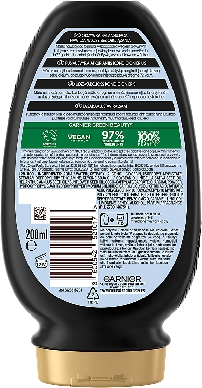 Charcoal & Black Thyme Oil Conditioner - Garnier Botanic Therapy Balancing Conditioner — photo N5