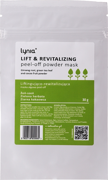 Face Mask "Lifting" - Lynia Lift & Revitalizing Peel-off Powder Mask — photo N1