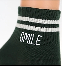 Women Socks, embroidered, green - Moray Smile — photo N3