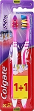 Fragrances, Perfumes, Cosmetics Zig Zag Plus Medium Toothbrush, pink + pink - Colgate Zig Zag Plus Medium