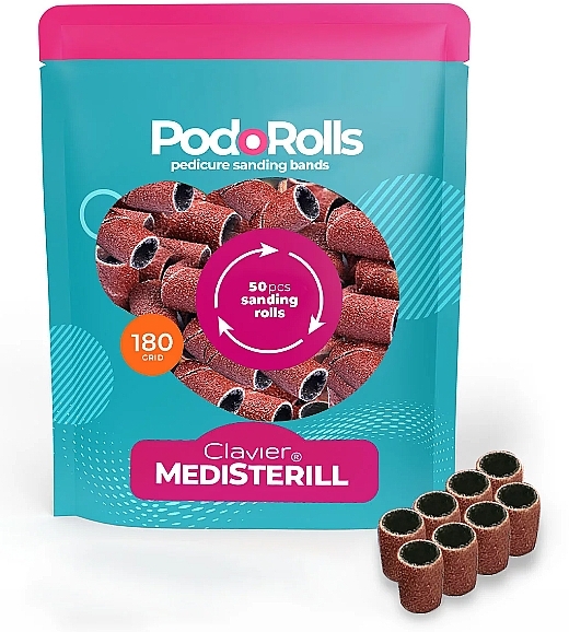 Durable Abrasive Pads for Nail Drill 180 - Clavier Medisterill PodoRolls — photo N1