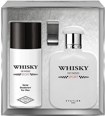 Evaflor Whisky Sport - Set (edt/100ml+deo/150ml+money/clip) — photo N1