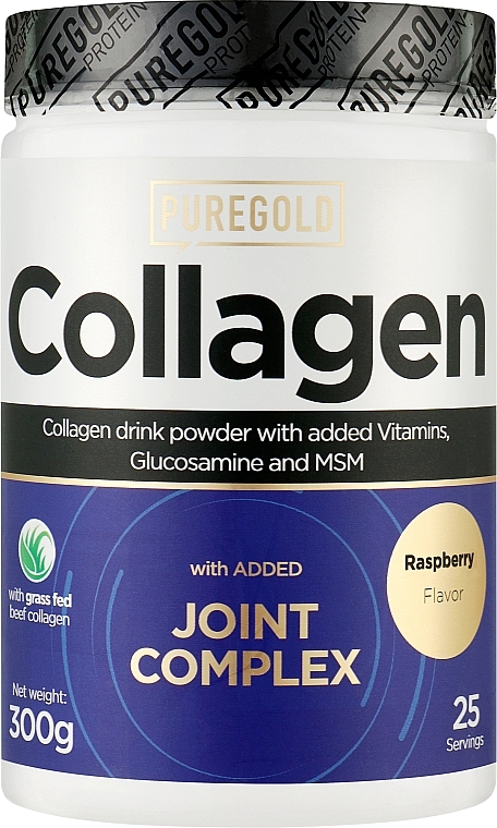 Collagen with D-Glucosamine, MSM & Chondroitin, raspberry - PureGold Collagen Marha+ Joint Complex — photo N1