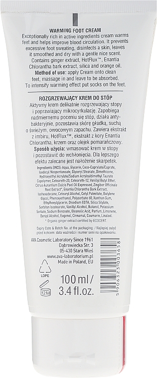 Foot Cream with Ginger Extract and Orange Oil - Ava Laboratorium Dermoprogram Warming Foot Cream — photo N2