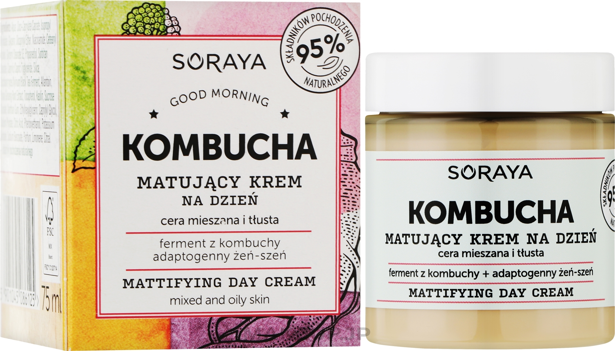 Mattifying Day Cream for Combination & Oily Skin - Soraya Kombucha Mattifying Day Cream — photo 75 ml