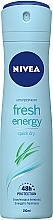 Fragrances, Perfumes, Cosmetics Antiperspirant Deodorant Spray "Energy Fresh" - NIVEA Energy Fresh Deodorant Spray