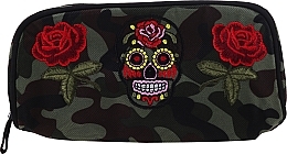 Makeup Bag "Camouflage", 95856, rose & skull - Top Choice — photo N1
