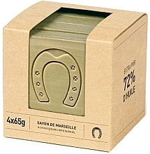 Fragrances, Perfumes, Cosmetics Horseshoe Pure Olive Sliced Cube Marseille (soap/4x65g) - Olive Soap Set, cube