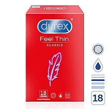Condoms, 18 pcs - Durex Feel Thin Classic — photo N2