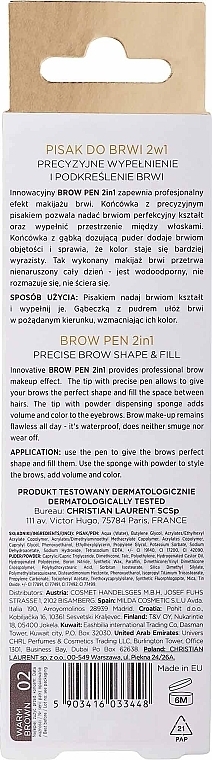 Waterproof Brow Pencil - Christian Laurent Waterproof Brow Pen 2 in 1 — photo N2