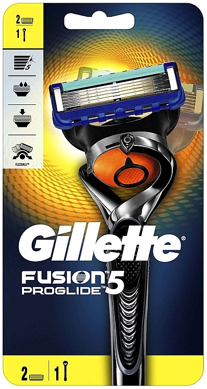 Shaving Razor with 2 Refill Cartridges - Gillette Fusion 5 ProGlide Flexball — photo N1