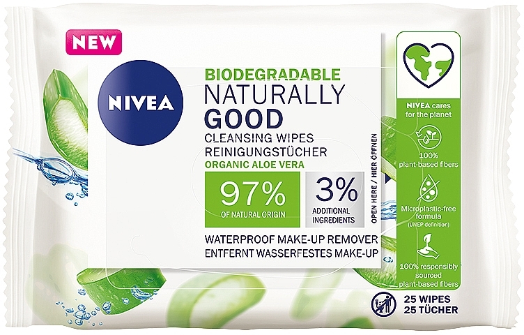 Cleasning Aloe Face Wipes - Nivea Naturally Good Wipes — photo N1