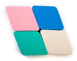 Fragrances, Perfumes, Cosmetics Rhombus Makeup Sponge Set, 4 pcs - Lila Rossa