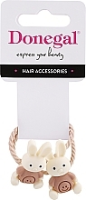 Fragrances, Perfumes, Cosmetics Hair Ties FA-5694, 2 pcs, bunnies, beige - Donegal