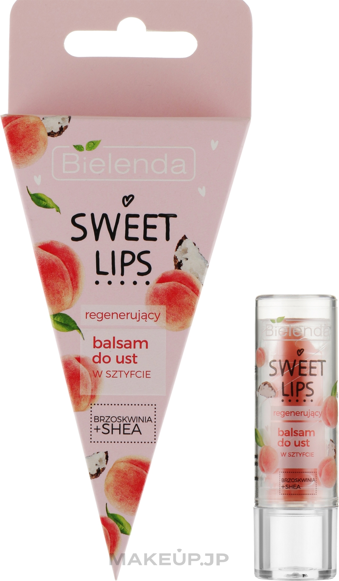 Regenerating Peach & Shea Butter Lip Balm - Bielenda Sweet Lips Regenerating Lip Balm — photo 3.8 g
