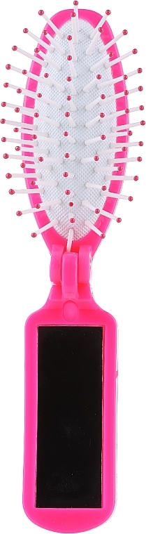 Folding Hair Brush with Mirror, 499426, Pink - Inter-Vion — photo N1