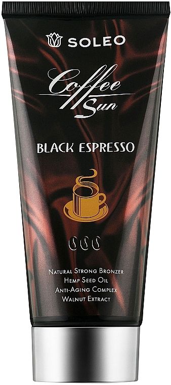 Dark Coffee Tanning Cream with Shea Butter & Anti-Aging Complex - Soleo Coffee Sun Black Espresso — photo N1