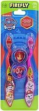 Kids Toothbrush Set with Caps, 2 pcs - Firefly Paw Patrol Twin Pack Toothbrush & Cap — photo N1