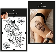 Temporary Tattoo "Dual Peony" - Tattooshka — photo N1