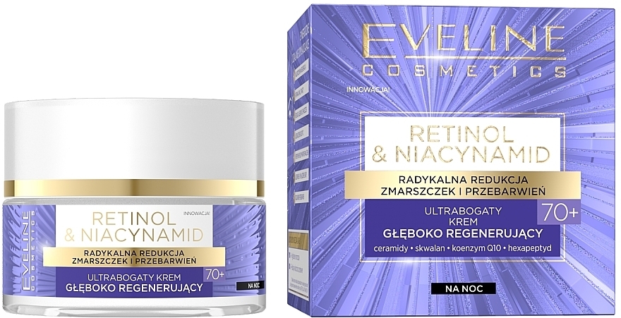 Rich Deep Regenerating Night Cream 70+ - Eveline Cosmetics Retinol & Niacynamid — photo N1