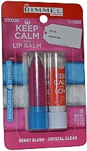 Fragrances, Perfumes, Cosmetics Lip Balm Set - Rimmel Keep Calm Lip Balm Berry Blush and Crystal Clear (lip/balm/2x3.7g)