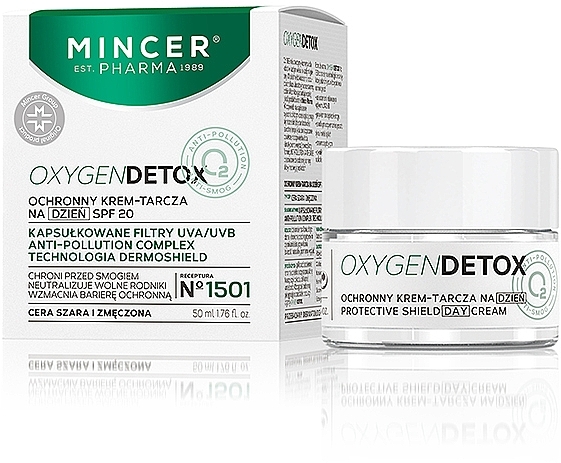 Protective Day Cream - Mincer Pharma Oxygen Detox N°1501 SPF20 — photo N1