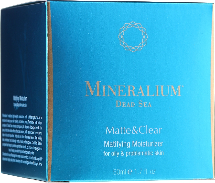 Mattifying & Moisturizing Cream for Oily & Problem Skin - Mineralium Dead Sea Matte & Clear Matifying Moisturizer For Oily&Problemaic Skin — photo N1