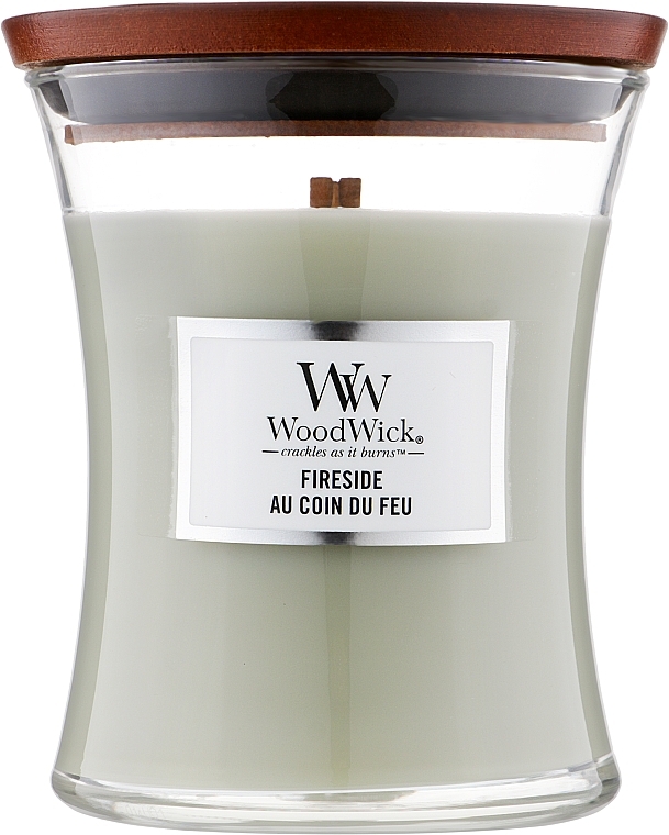 Scented Candle in Glass - WoodWick Hourglass Candle Fireside — photo N1