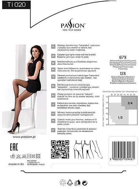 Fine Fishnet Tights, TI020, bianco - Passion — photo N3