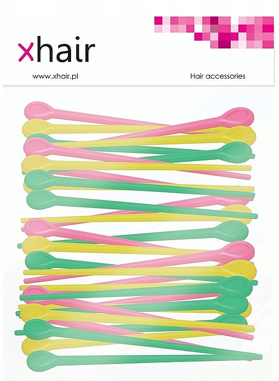 Plastic Hair Pins, multi-colored, 50 pieces - Xhair — photo N1