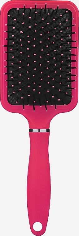 Wide Rectangular Hair Brush with Nylon Bristles & Pins, pink - Disna Pharma — photo N1