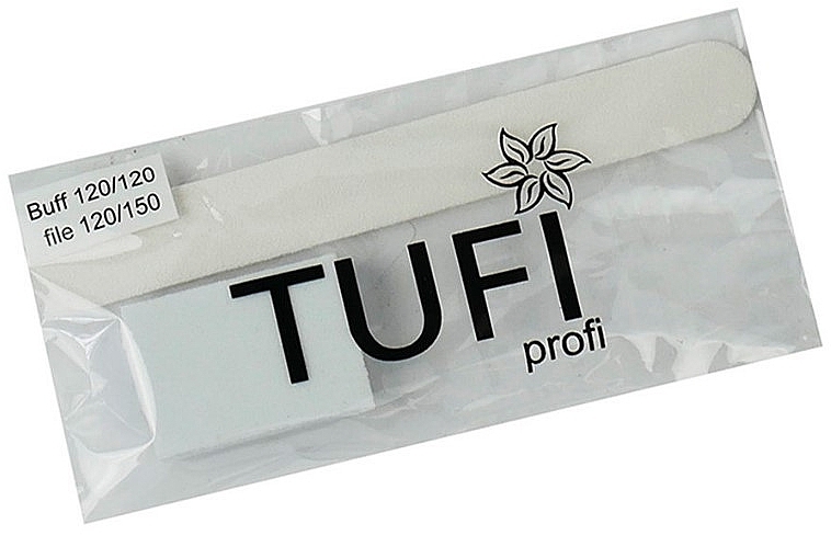 Disposable White Buffer Set, 120/150 - Tufi Profi — photo N2