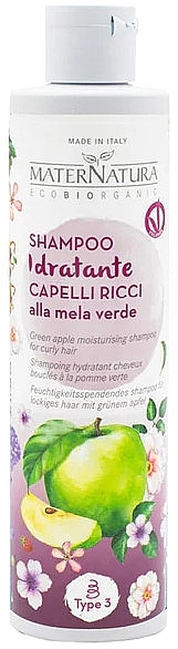 Moisturizing Shampoo for Curly Hair - MaterNatura Green Apple Moisturising Shampoo — photo N2