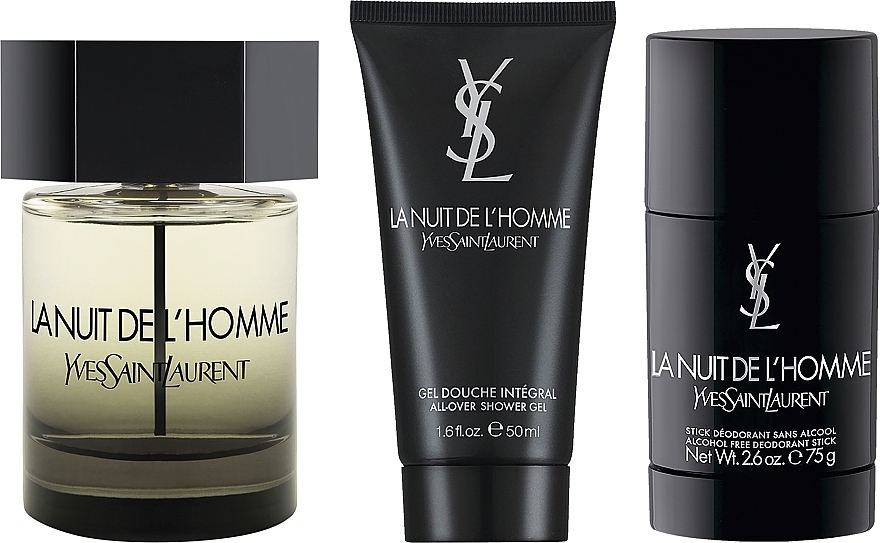 Yves Saint Laurent La Nuit de L'Homme - Set (edt/100ml + sh/gel/50ml + deo/75ml) — photo N2