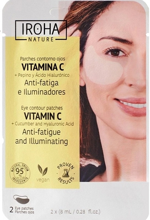 Brightening Anti-Fatigue Eye Patches with Vitamin C - Iroha Nature Vitamin C Anti-Fatigue And Illumimating Eye Contour Patches — photo N1