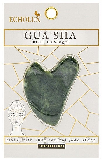 Gua Sha Face Massager & Scraper, green jade - Echolux Gua Sha Facial Massager — photo N1